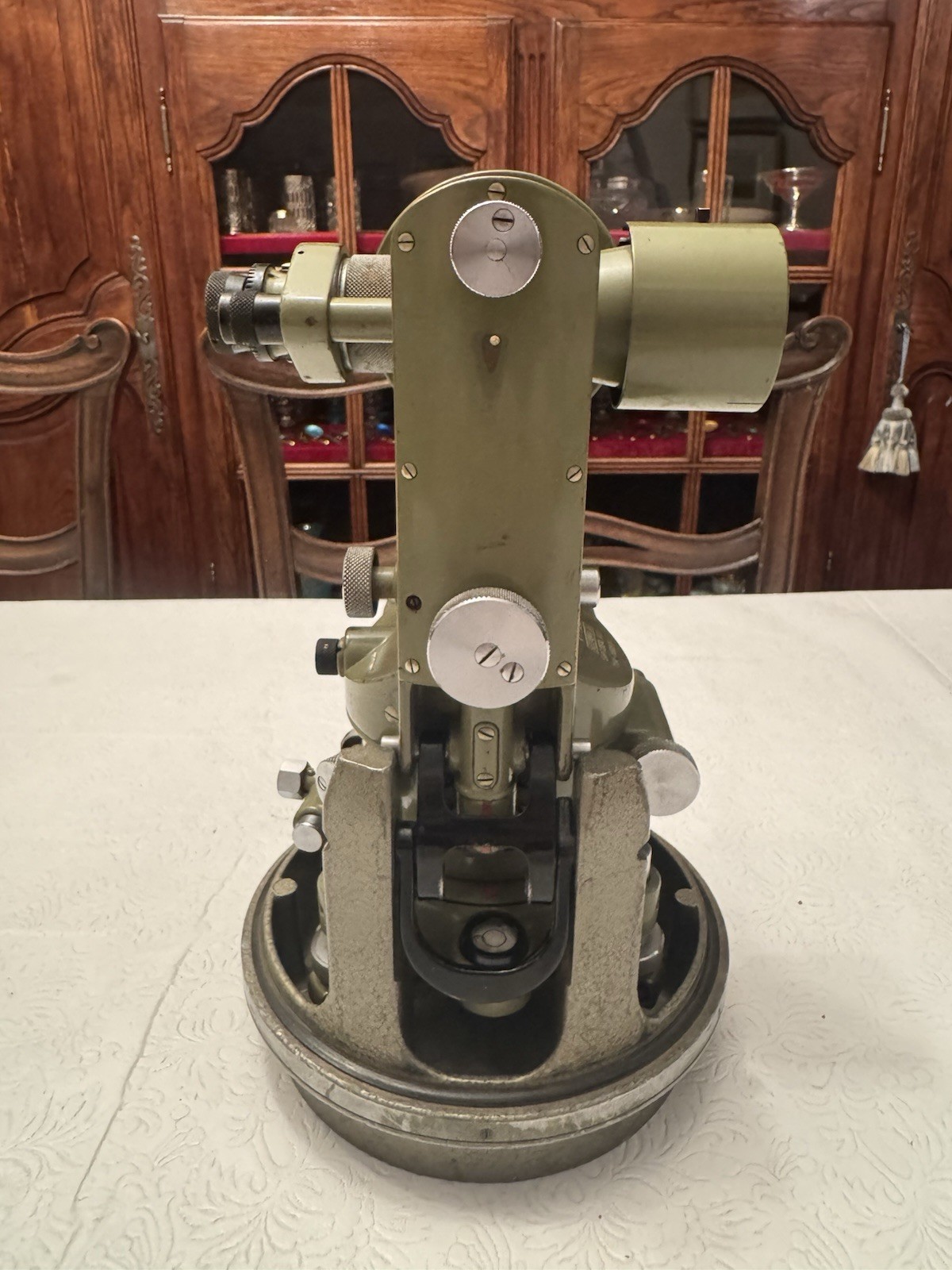 Vintage Heerbrugg WILD T1A Theodolite Survey Level Transit Tool Case & Oak Stand