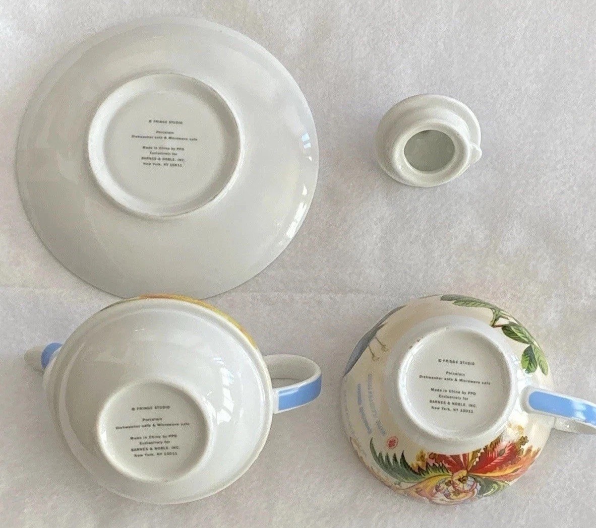 Barnes & Noble All-in-One Porcelain Teapot, Teacup & Saucer Floral Design