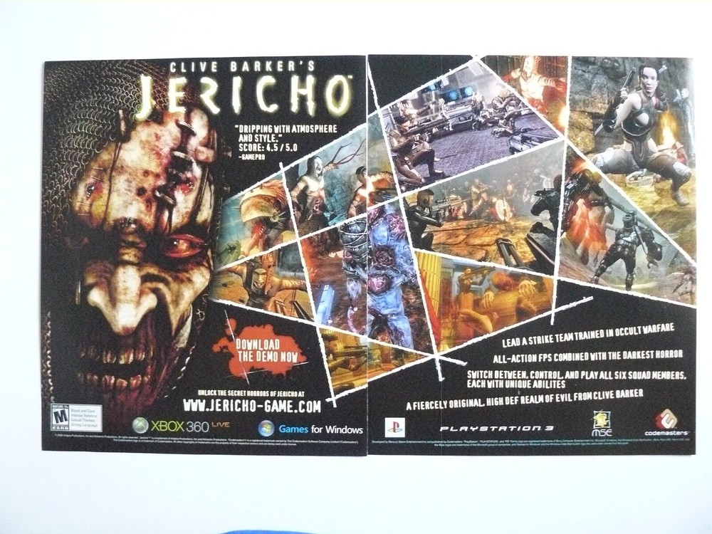 2007 Jericho Video Game 2-page Vintage Print Ad Codemasters
