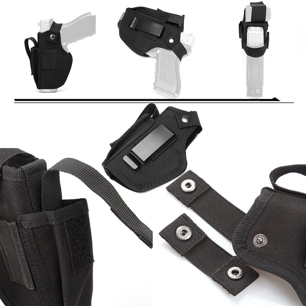 Universal IWB OWB Tactical Gun Holster with Mag Pouch Concealed Carry Pistol