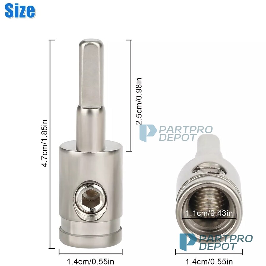 4X 4 Gauge to 8 Gauge Amp Input Reducer Wire Reducer Power/Ground Input Reduce