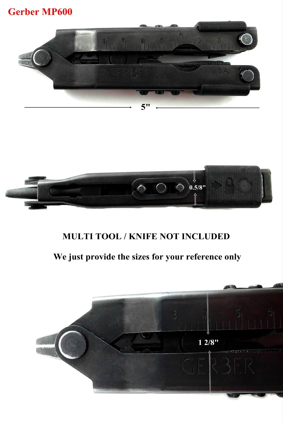 1 LARGE SIZE BRAND NEW 15x8cm UNUSED GERBER MULTI TOOL / KNIFE POUCH (NO KNIFE)