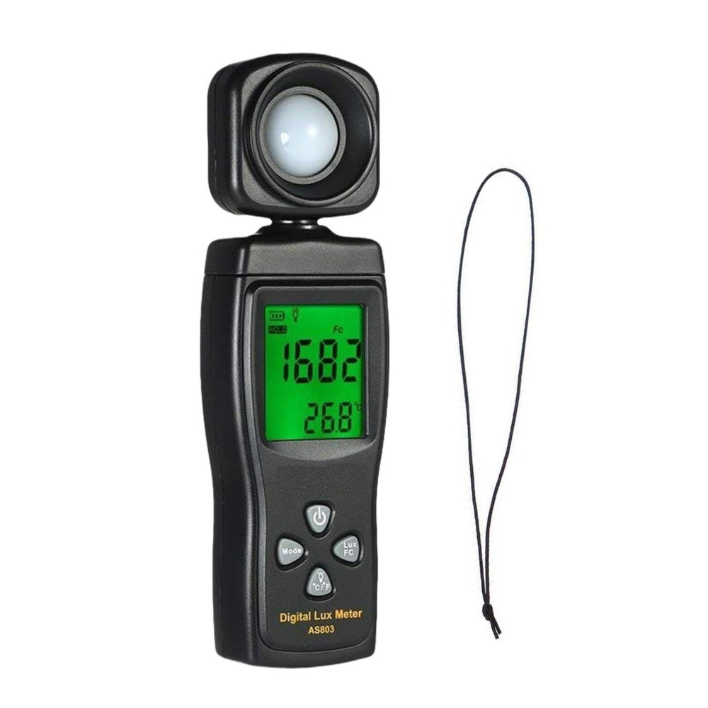 Portable 200K Lux Range Illuminance Meter W/ 180° Adjustable Sensor&Backlight