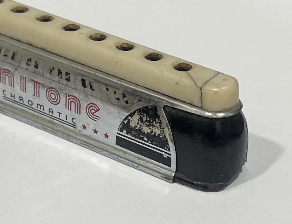 VINTAGE UNITONE CHROMATIC HARMONICA - HARMONIC REED CORP