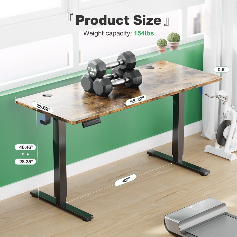 Electric Standing Desk Height Adjustable Desk Home Office Computer Table