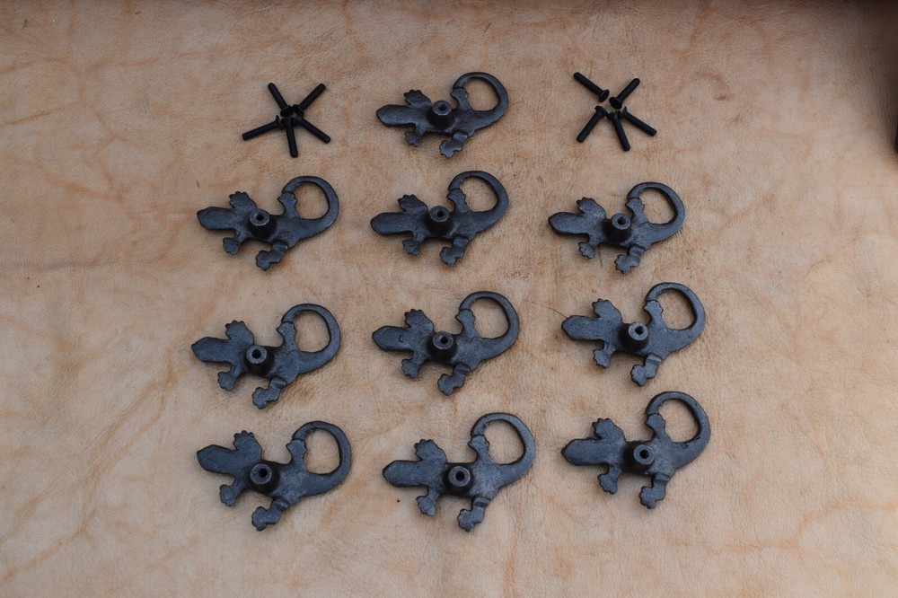 Cast iron door knob Lizard Shape Cabinet Dresser Drawer Pulls Handles knobs 10pc