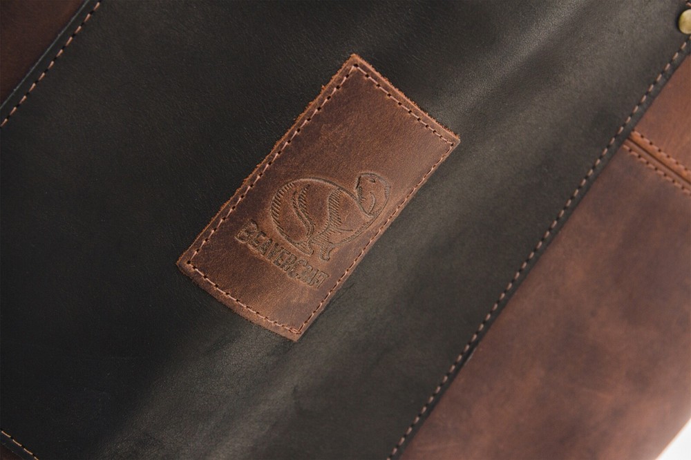 Adjustable Black&Brown Leather Work Apron BeaverCraft AP3X
