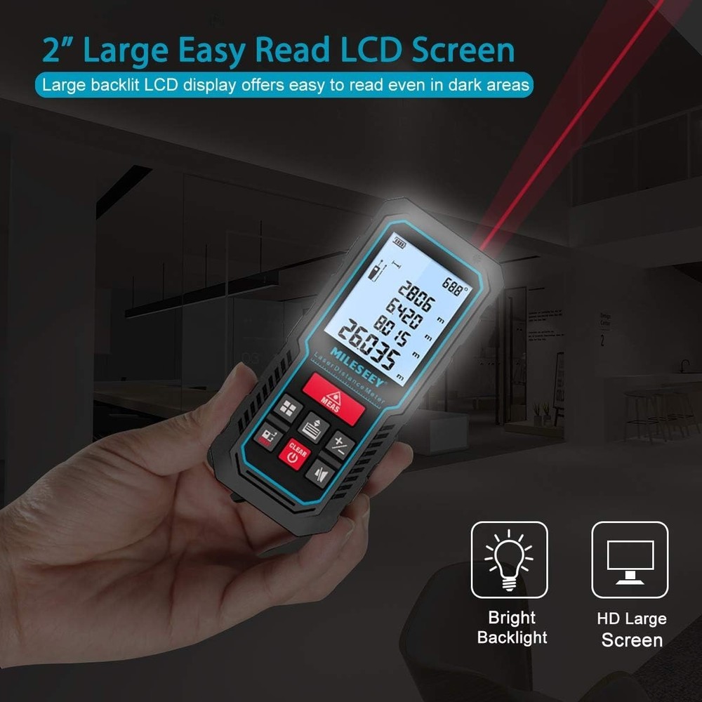 Laser Measure Device Digital 393ft Laser Tape Measure Electronic Angle Sensor