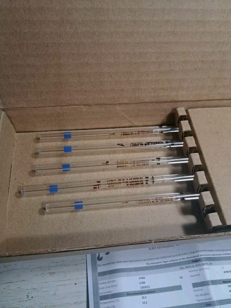 Volumetric Pipette Class A, LG-9350-101 Color-Coded, 1mL 5 Pack