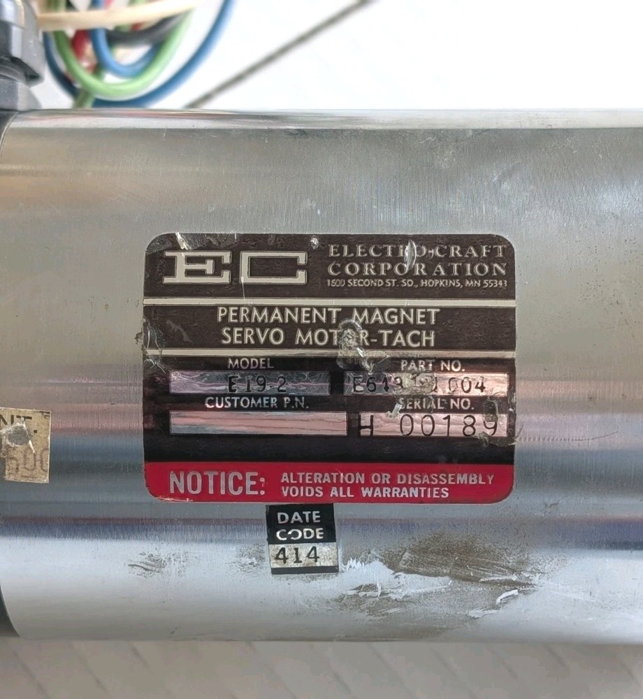 Electro-Craft Permanent Magnet Servo Motor- Tach E19-2