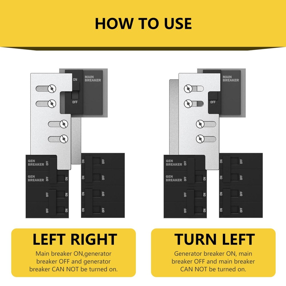 Generator Interlock Kit Compatible with Eaton or Cutler Hammer Vertical...