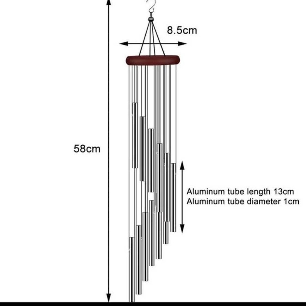 5 pc Metal Wind Chimes, NEW