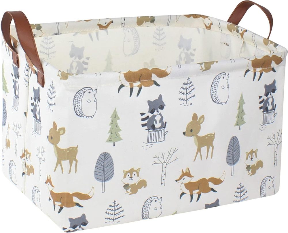 Rectangular Storage Basket, Books Box, Gift Basket, Room Decor(Animal)