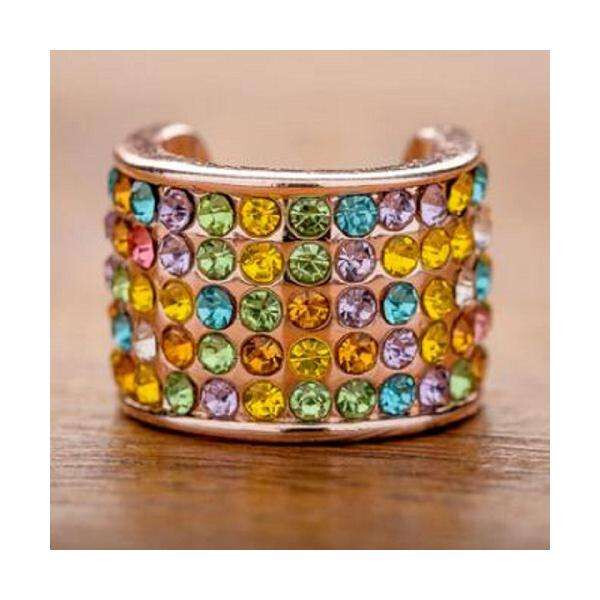 CharMED Stackable Personalize Stethoscope Bling Charm | Rainbow Rose Gold