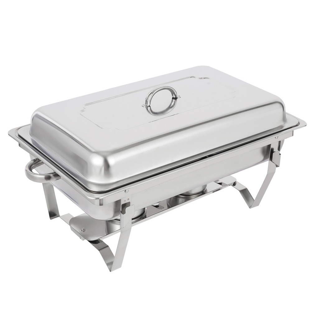 Foldable Frame Stainless Steel Buffet Set, 4.76 Quart(Each), Silver