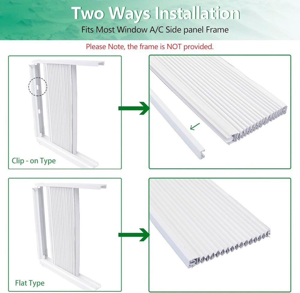 Window Air Conditioner Side Panels, Double Layers Insulation Window AC Side