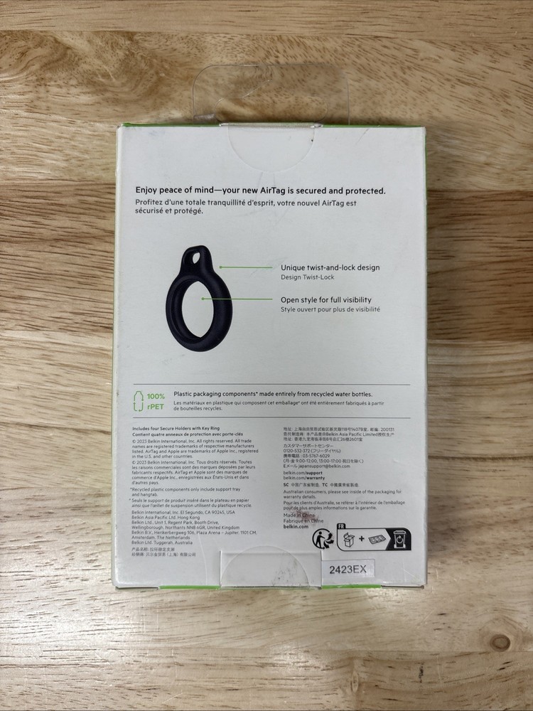 Belkin Secure Holder with Key Ring for Air Tag (4 pack)