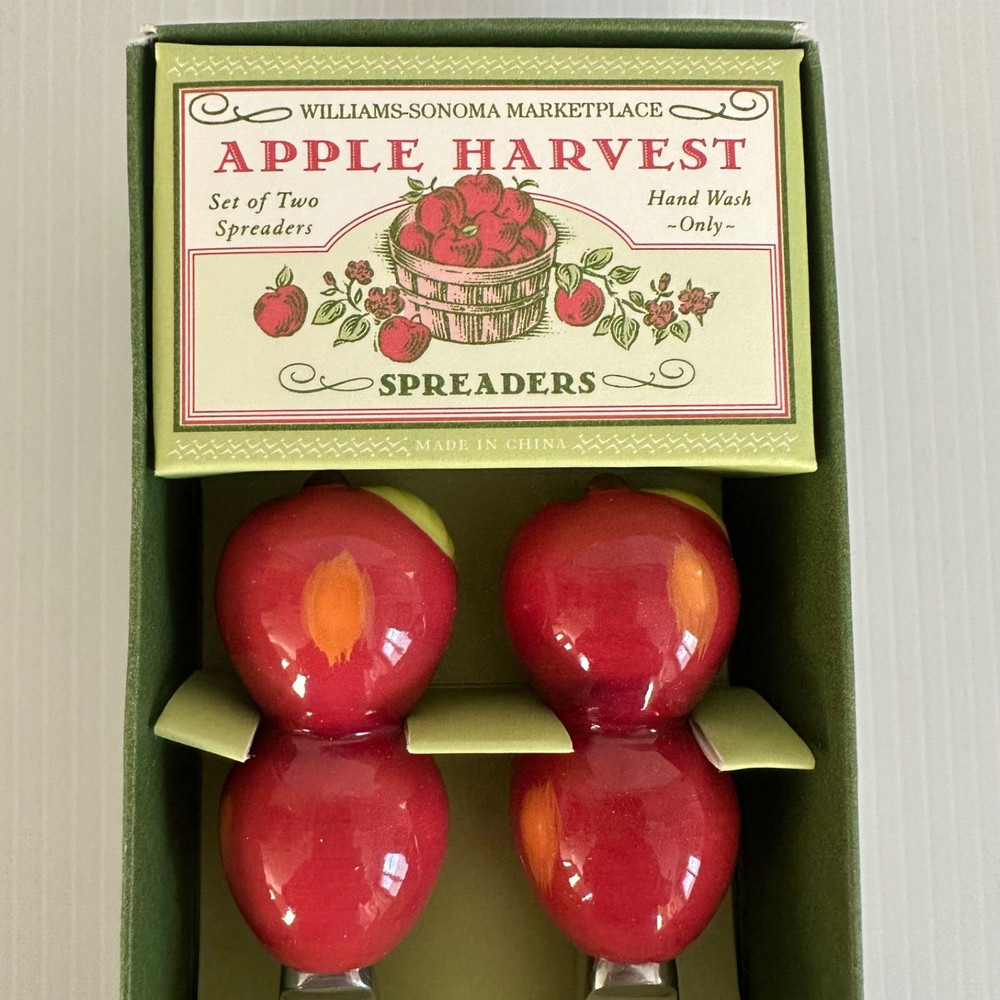 (2) Williams Sonoma APPLE Spreaders for Dips and Spreads ~ NEW