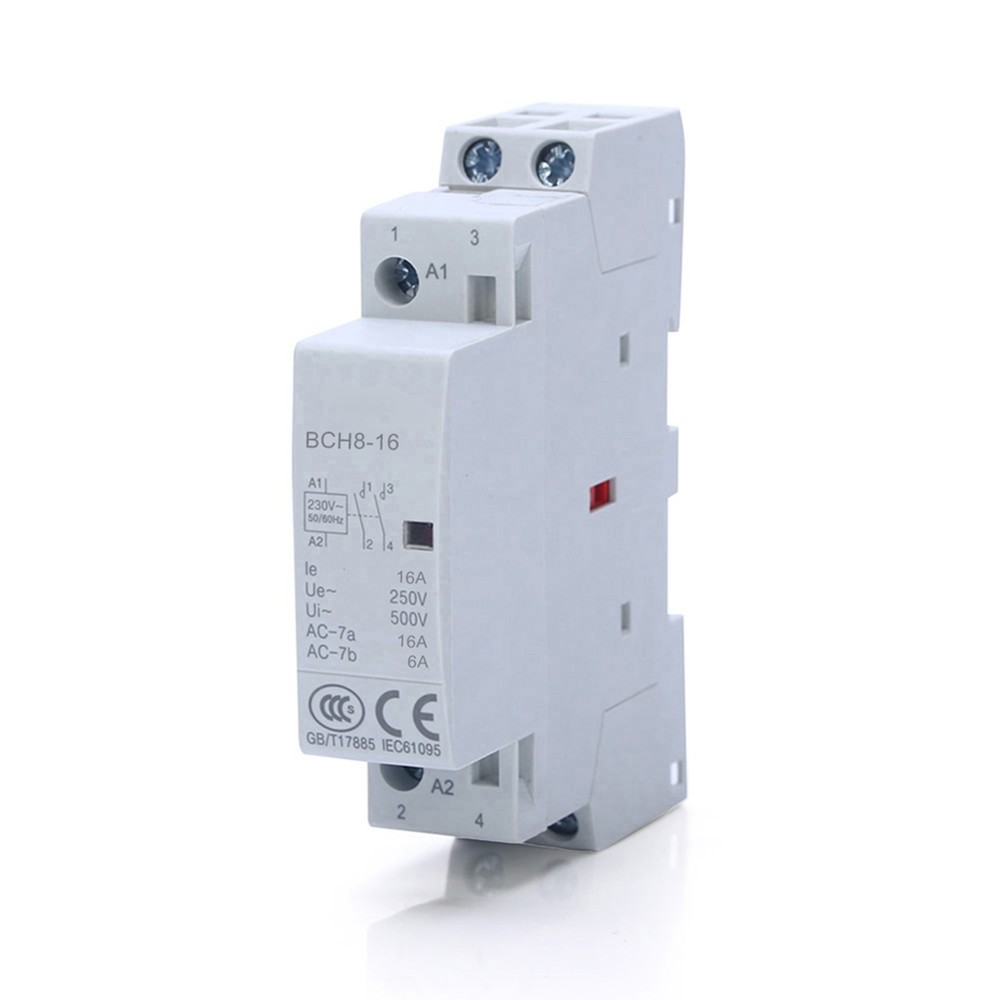 Household Contactor AC230V 2P 16A 2NO Rail Mounting Modular Contactor Automatic