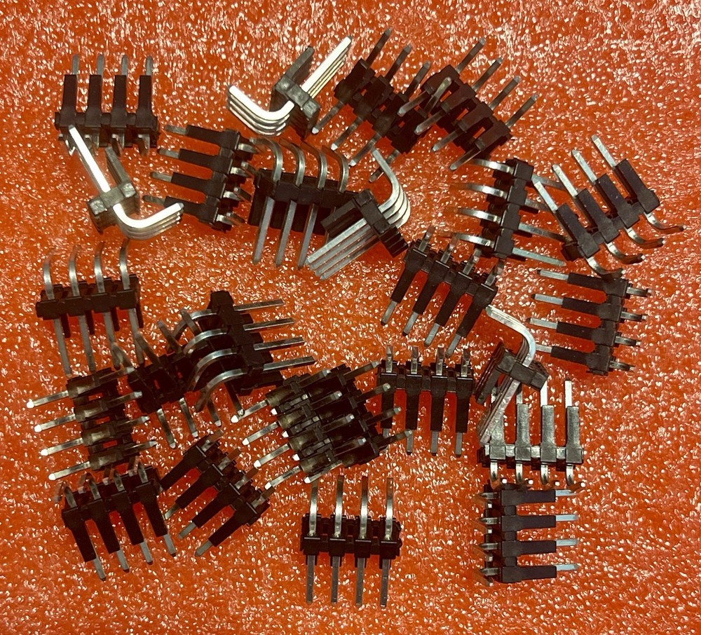Molex 26-48-1044 4 position right angle .156 header (25 pieces) PCB mount