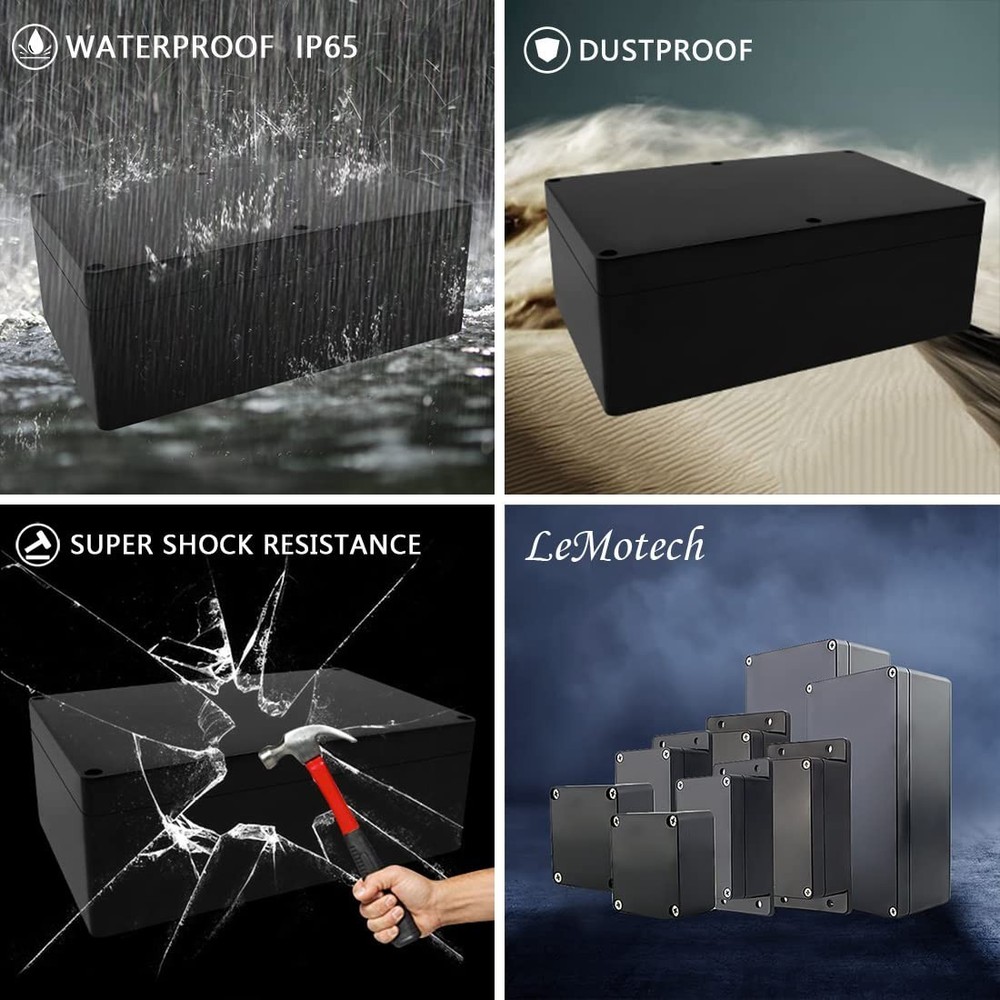 Waterproof Project Box - Compact ABS Junction Box for Electronics 8.9"x5.7"
