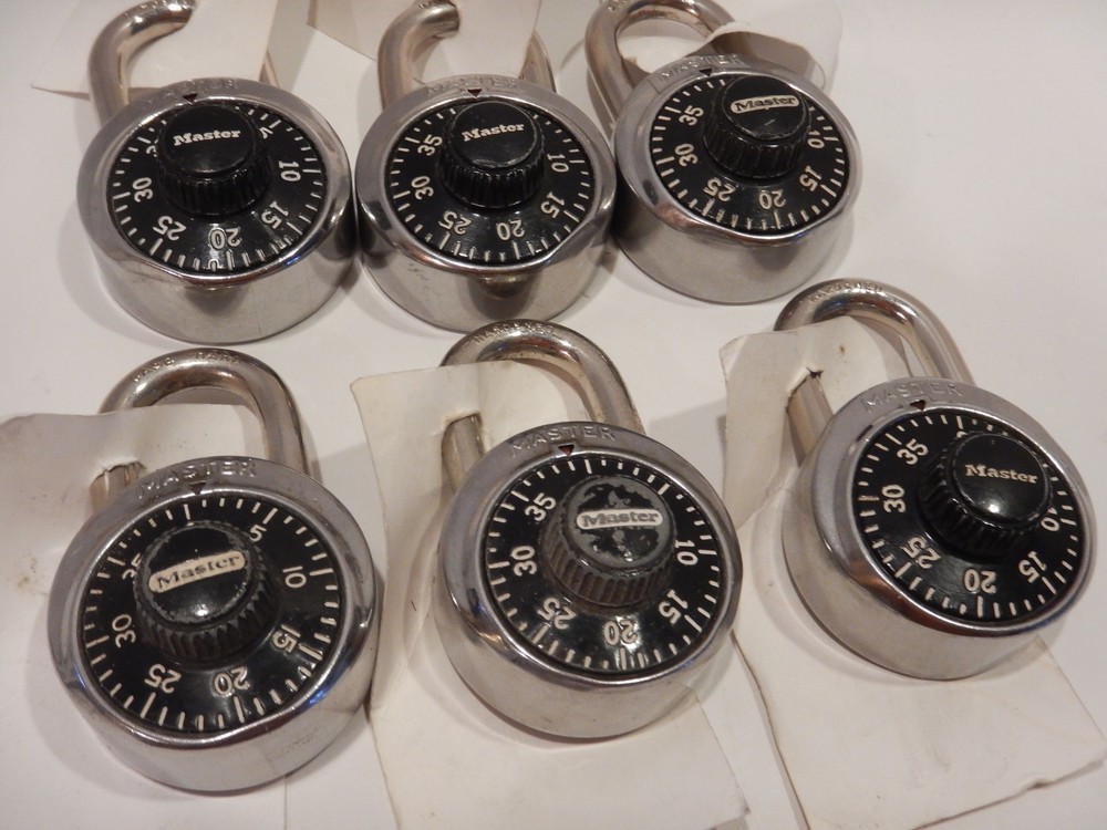 6 Master Lock Combination Padlocks All With Combinations Work Smooth