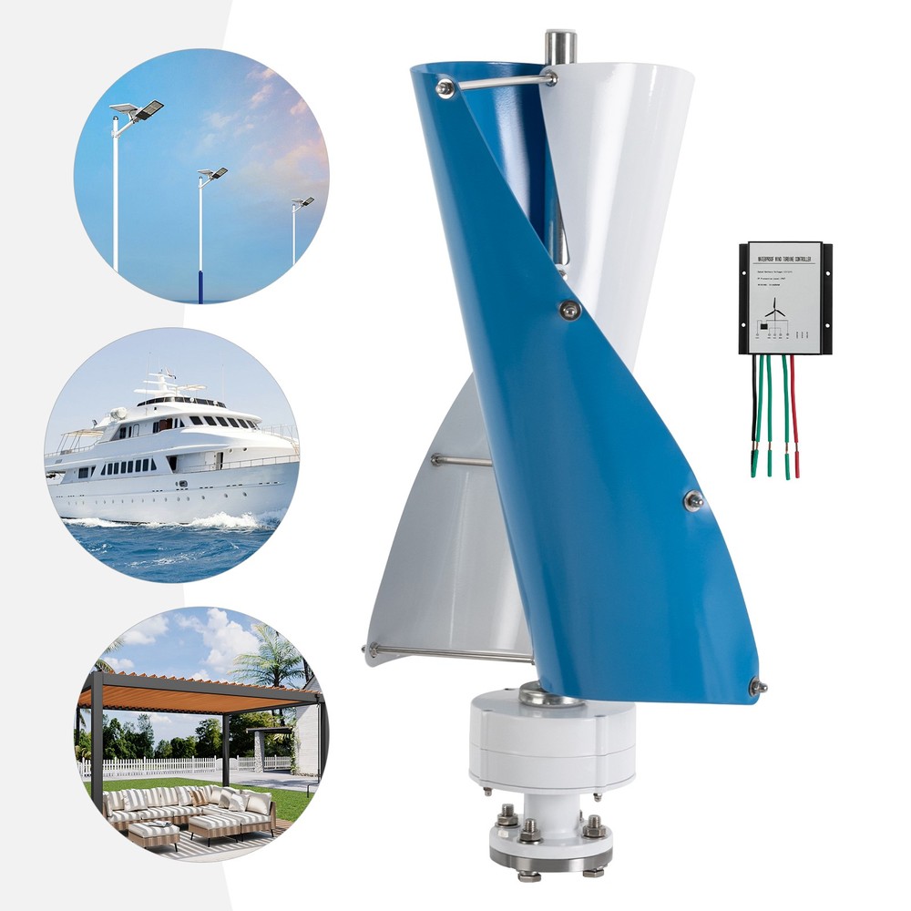 100W Vertical Axis Wind Turbine Generator 12V with Controller Home Windmill Kit
