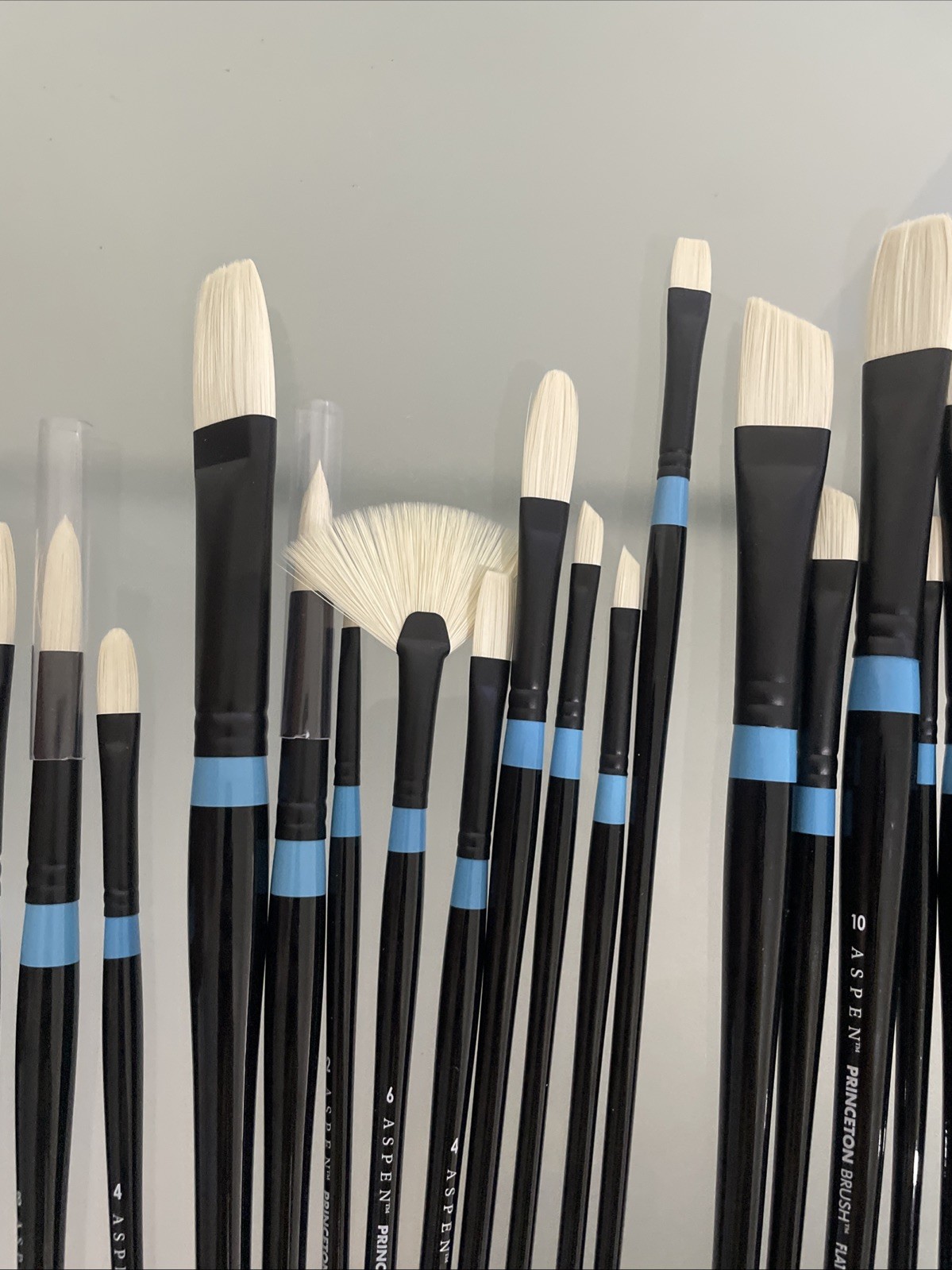 LOT OF 49 - Princeton Aspen Long Handle Oil Acrylic Synthetic Paint Brushes