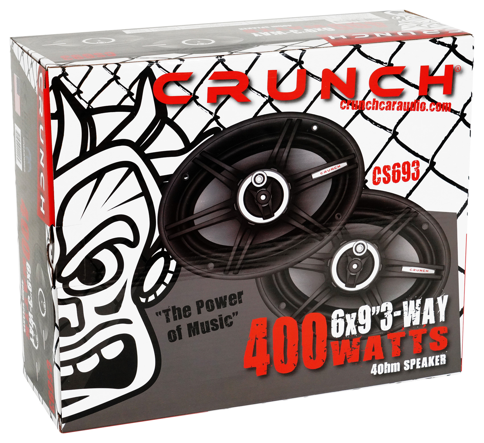 Pair Crunch CS693 6x9" Car Audio 3-Way Speakers 400 Watts Max