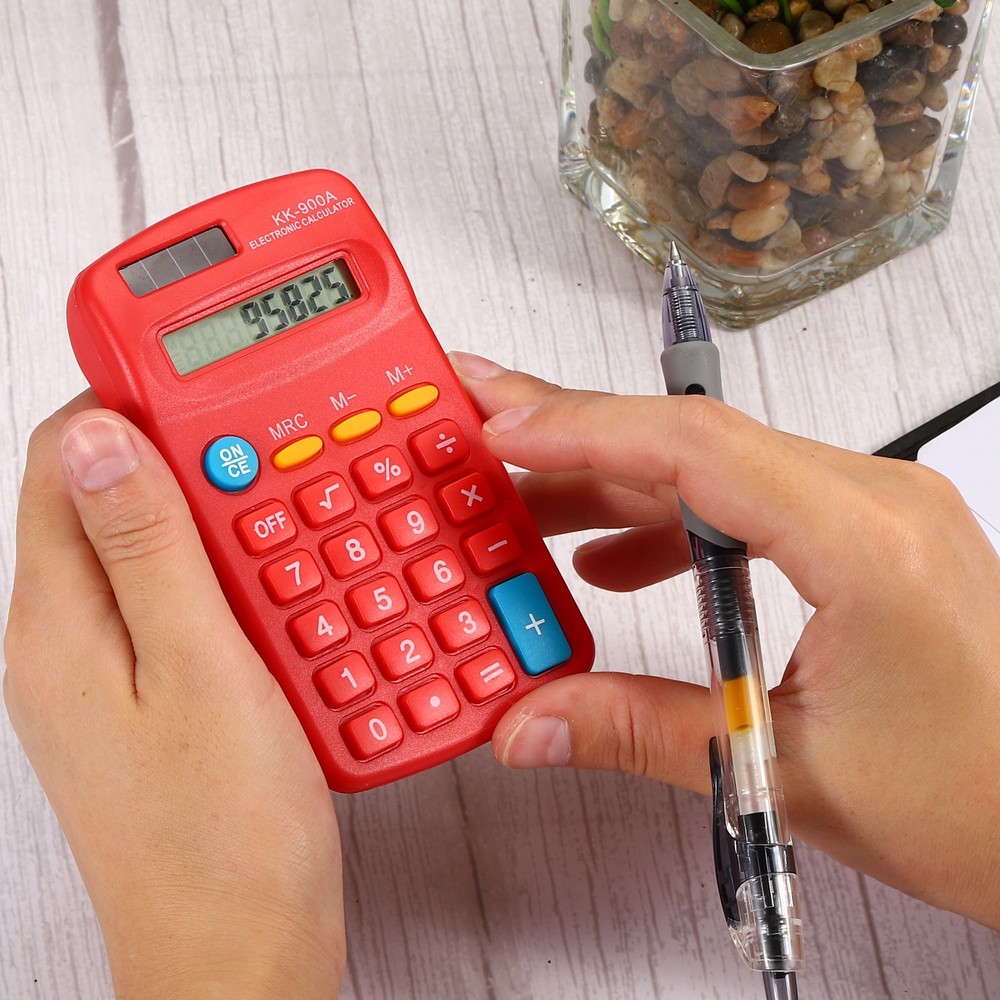 Small Pocket Calculator 8 Digit Display Office Handheld Calculator Blue