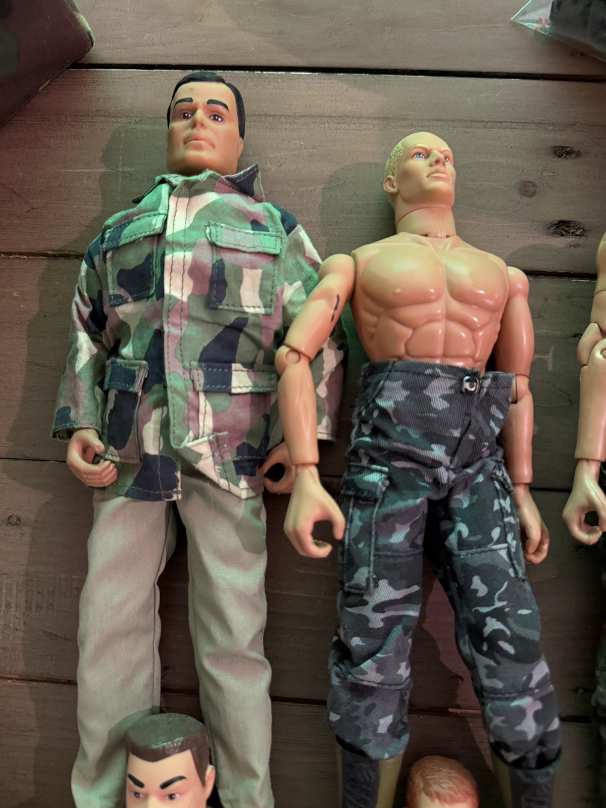 Military Action Figures Mixed Lot with Camouflage Clothing & Accessories