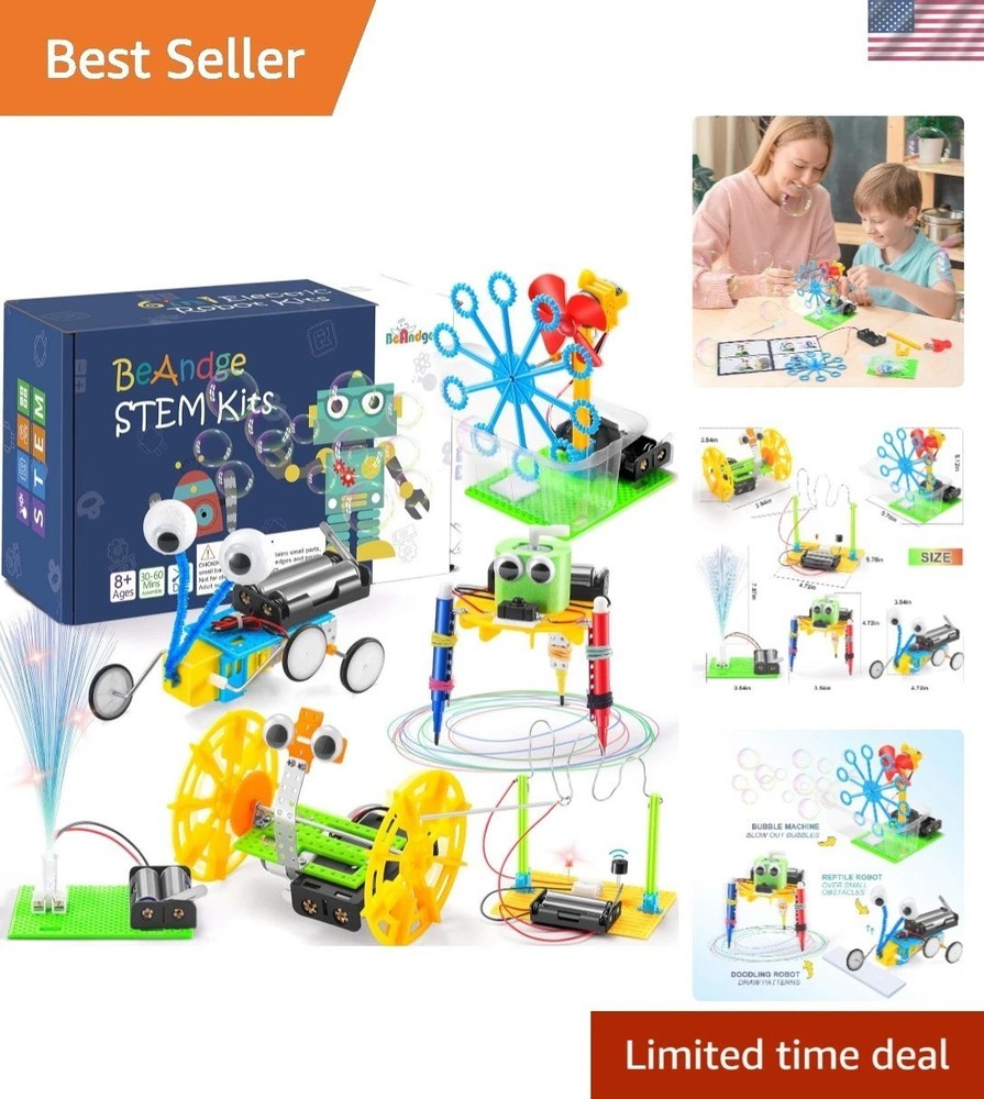 6 in 1 STEM Robotics Kit for Ages 8-12 - Fun Coding & Engineering Activities