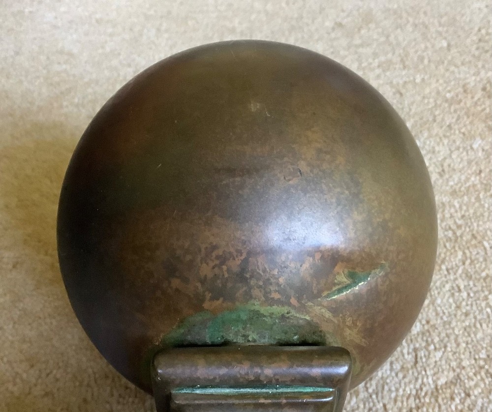 Pair Antique Brass Newel Posts Finials