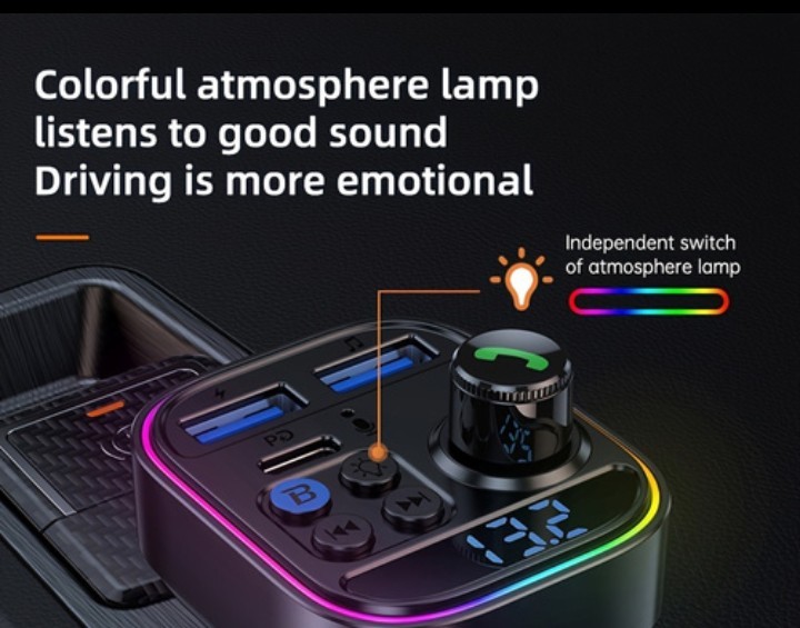 Wireless FM Transmitter for Car Wireless 5.3 Adapter Car Type C PD30W QC3.0 USB