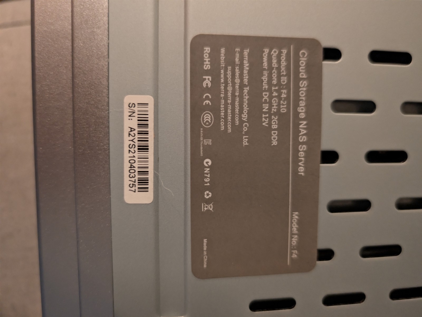 TerraMaster F4-210 4-bay NAS (Network Attached Storage) | Tested & Working