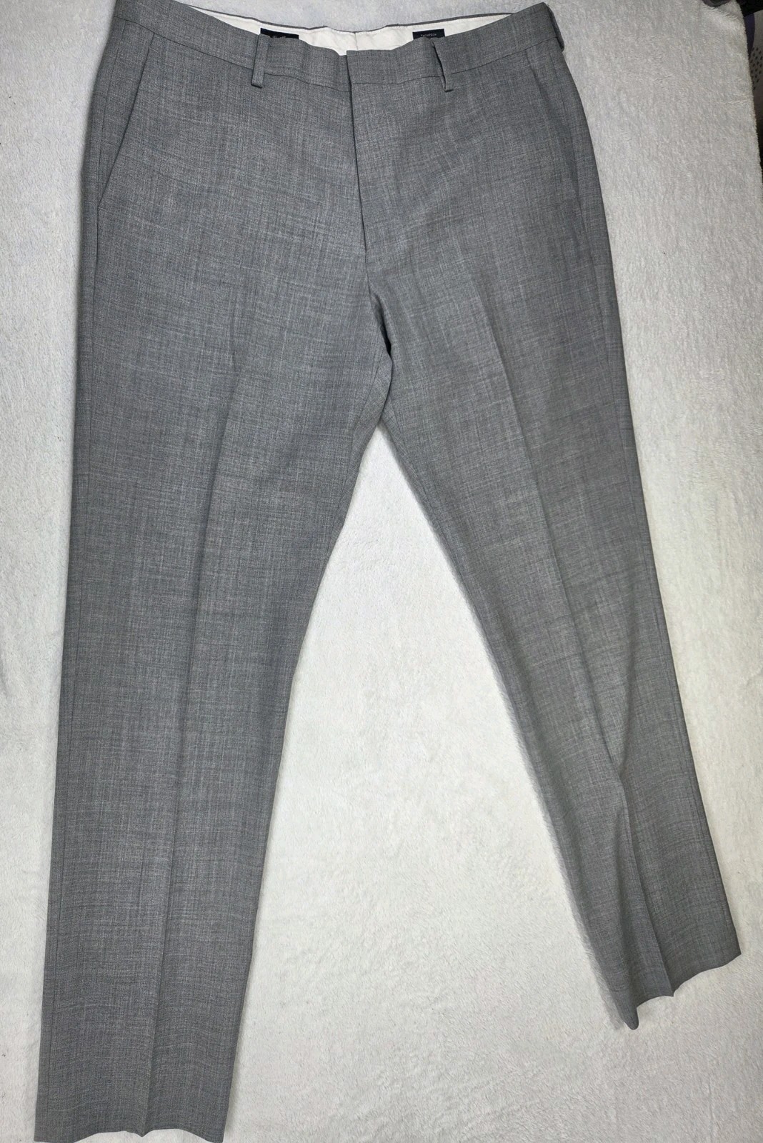 J.Crew Thompson Suit 42L 36x34 Gray 100% Wool Slim Fit Mens 2 Piece Suit Wedding