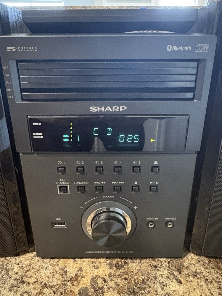 Sharp XL-BH250 Micro Shelf System 5-Disc AM FM + Bluetooth + Remote