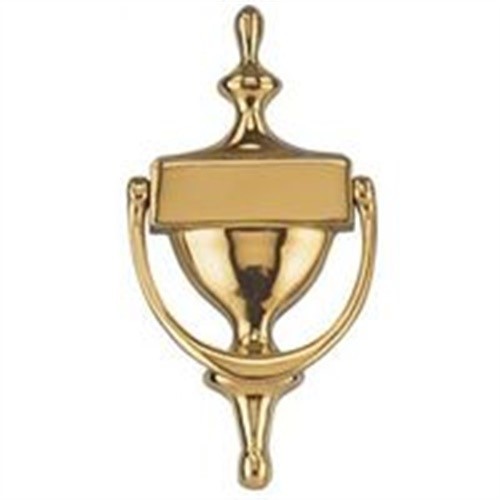 Door Knocker 6-3/4 Inch Solid Brass Polished Brass