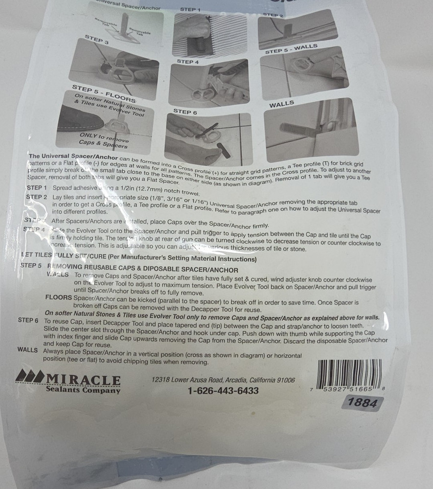 levolution Tile Leveling Spacer 3/16" Part A 50 Pack Universal Grid System White