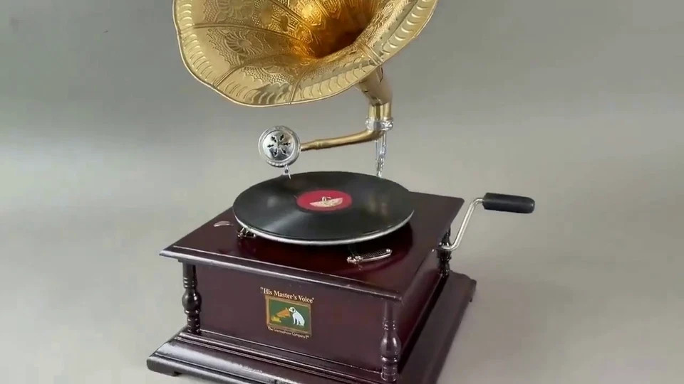 Antique Gramophone, Fully Functional Working Phonograph, win-up record player