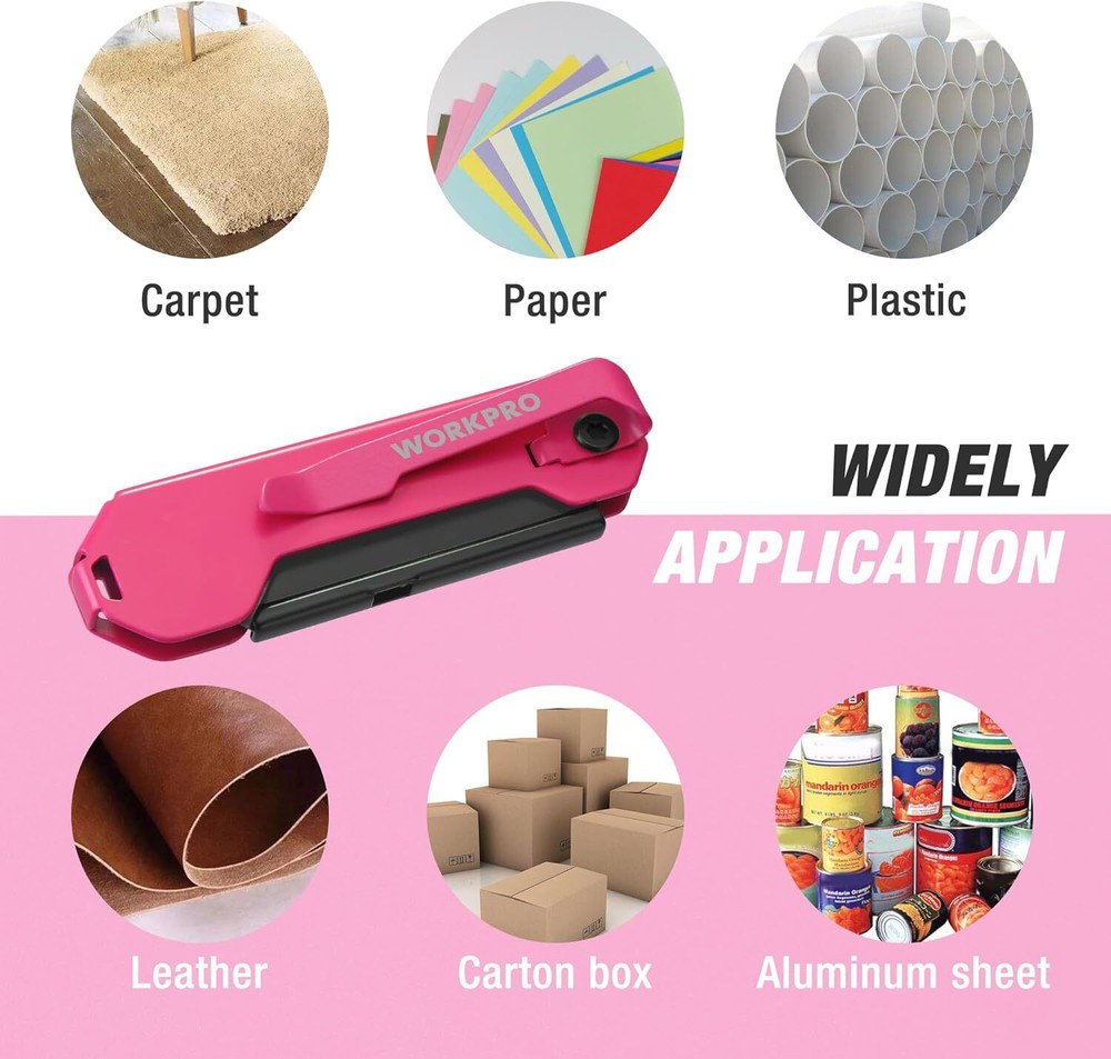 WORKPRO EDC Folding Utility Knife, Mini Box Cutter with Quick Open Axis Lock