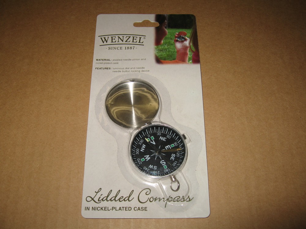 Wenzel Lidded Compass 1 3/4" diameter