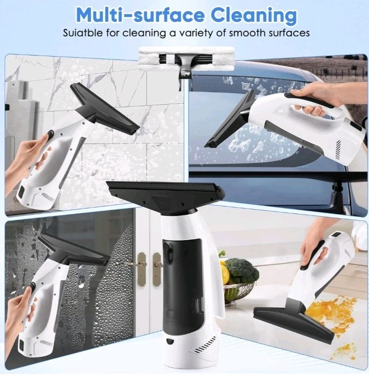 Window Vacuum, Window Vacuum Squeegee Cordless, Handheld Window Vac with Multi.