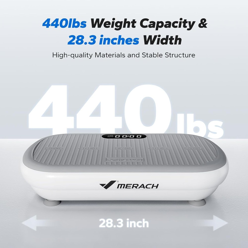 MERACH Vibration Plate Exercise Machine, Vibration Plate 440 Lbs Capacity, Bl...
