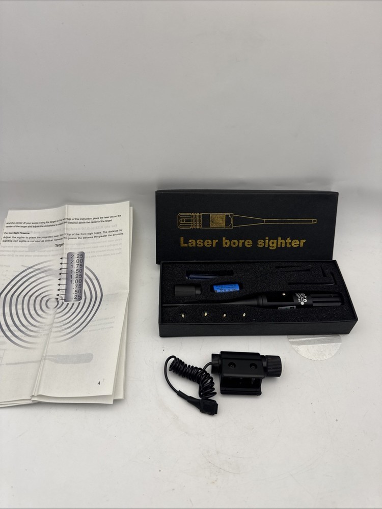 Laser Bore Sighter Red Laser Sight Lot Working w/ Case Adapters Mount