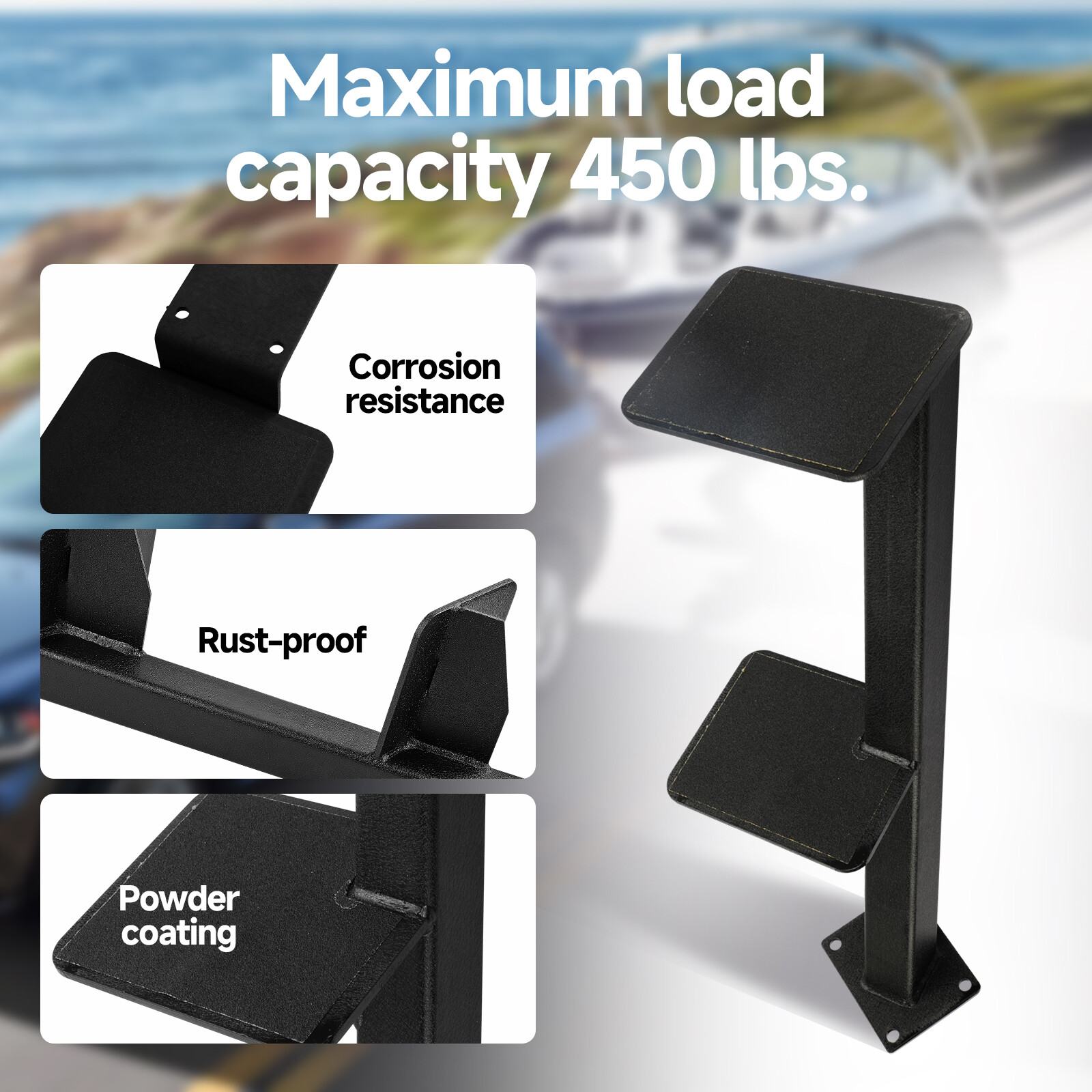 For Universal High Quality Boat Step Combo 3 Step Boat Trailer Steps Brand New