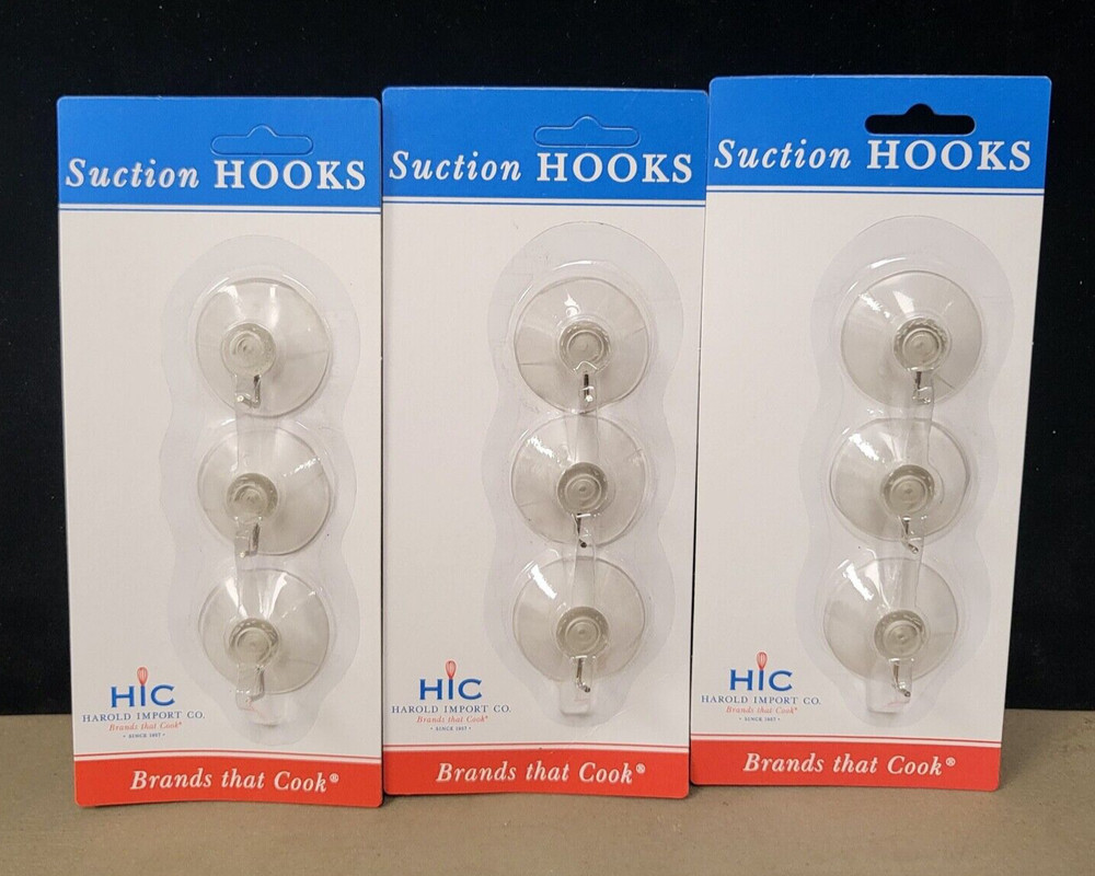 HIC Suction Hooks 3 pack 3 pack(9 total)