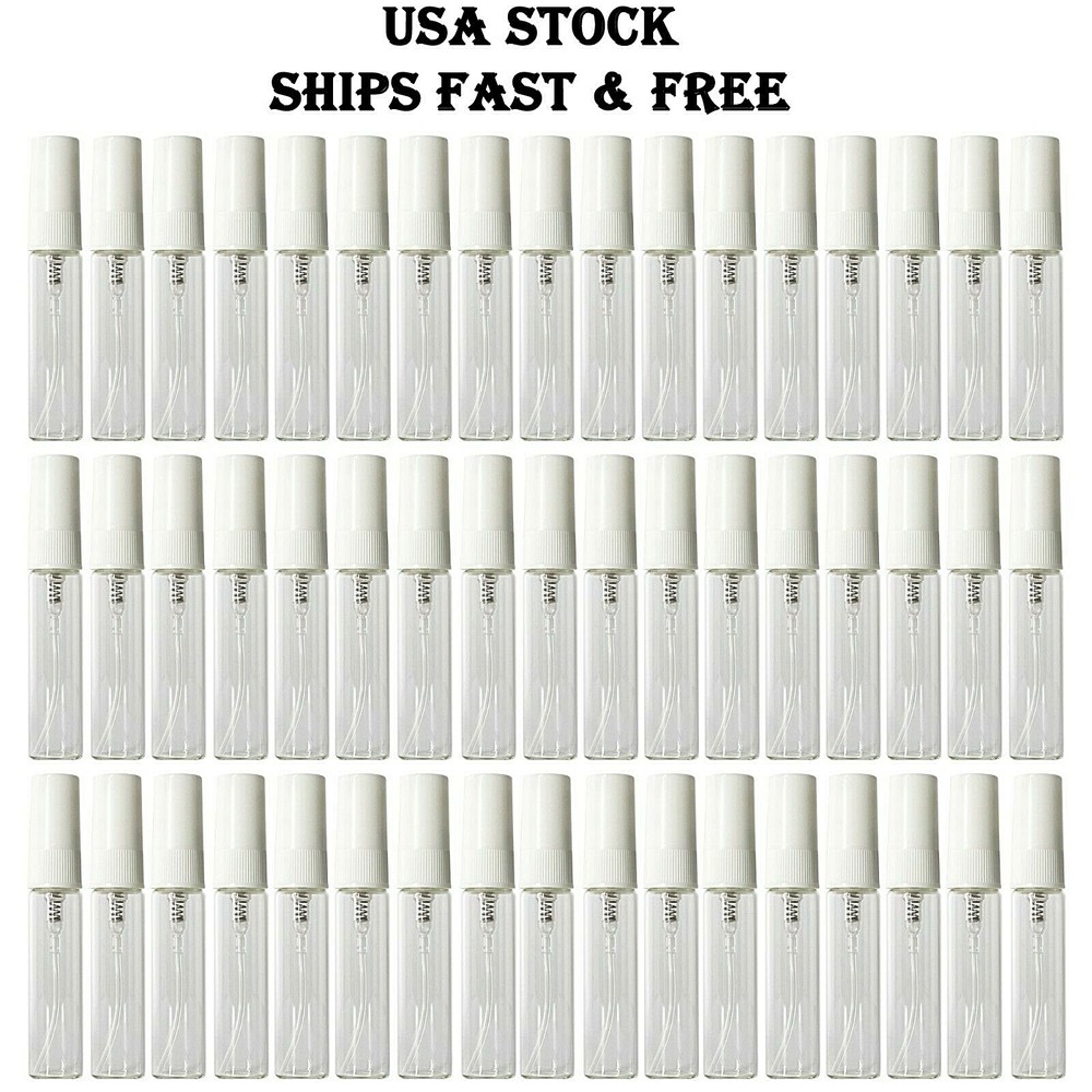 5ml empty perfume clear glass bottles mini white atomizer spray refillable