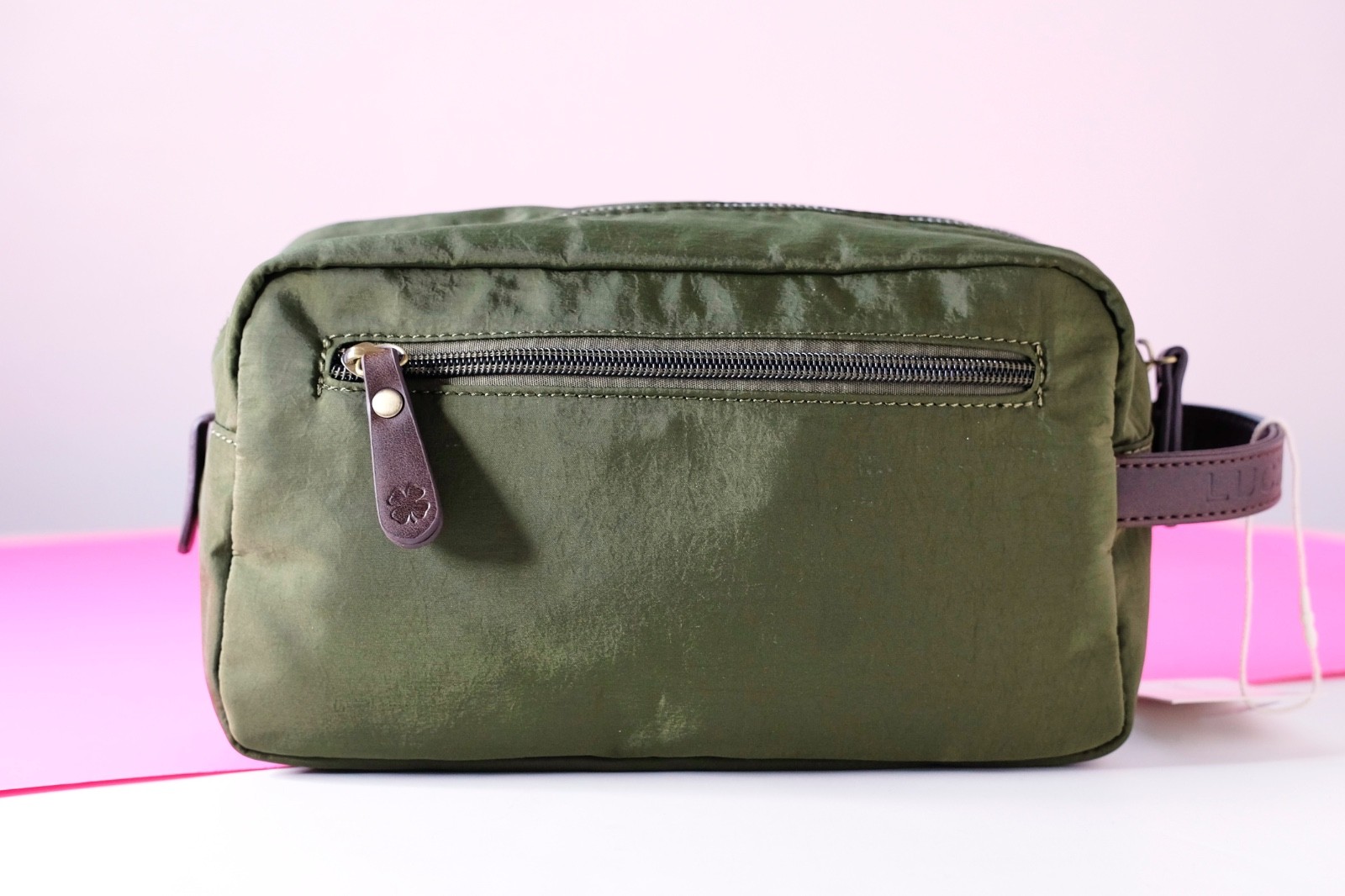 Lucky Brand Organizer Bag Travel Pack Toiletry Dopp Kit Olive Green