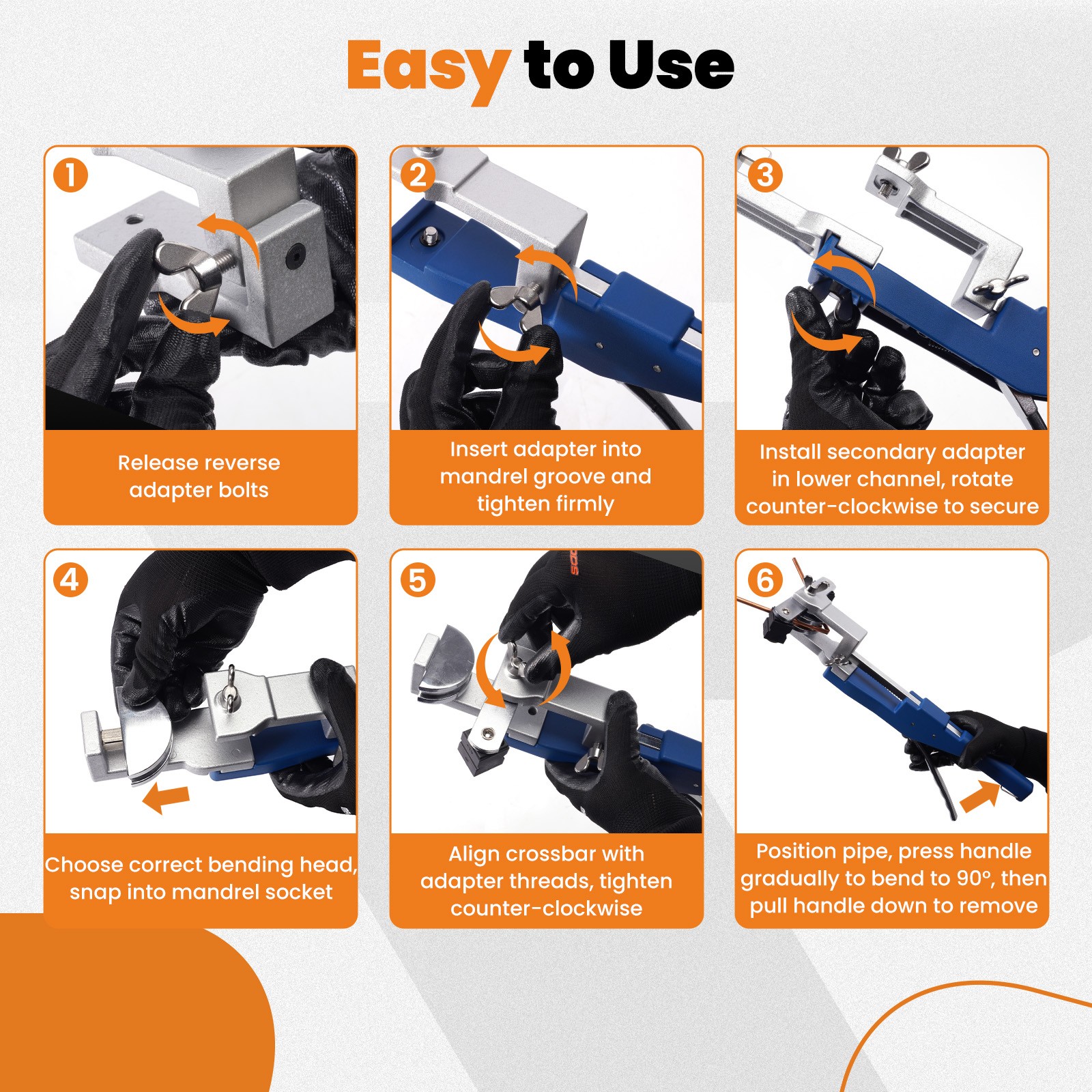 Ratcheting Pipe Tube Bender Reverse Bend 1/4"-7/8" Ratchet Copper Pipe Tool QME